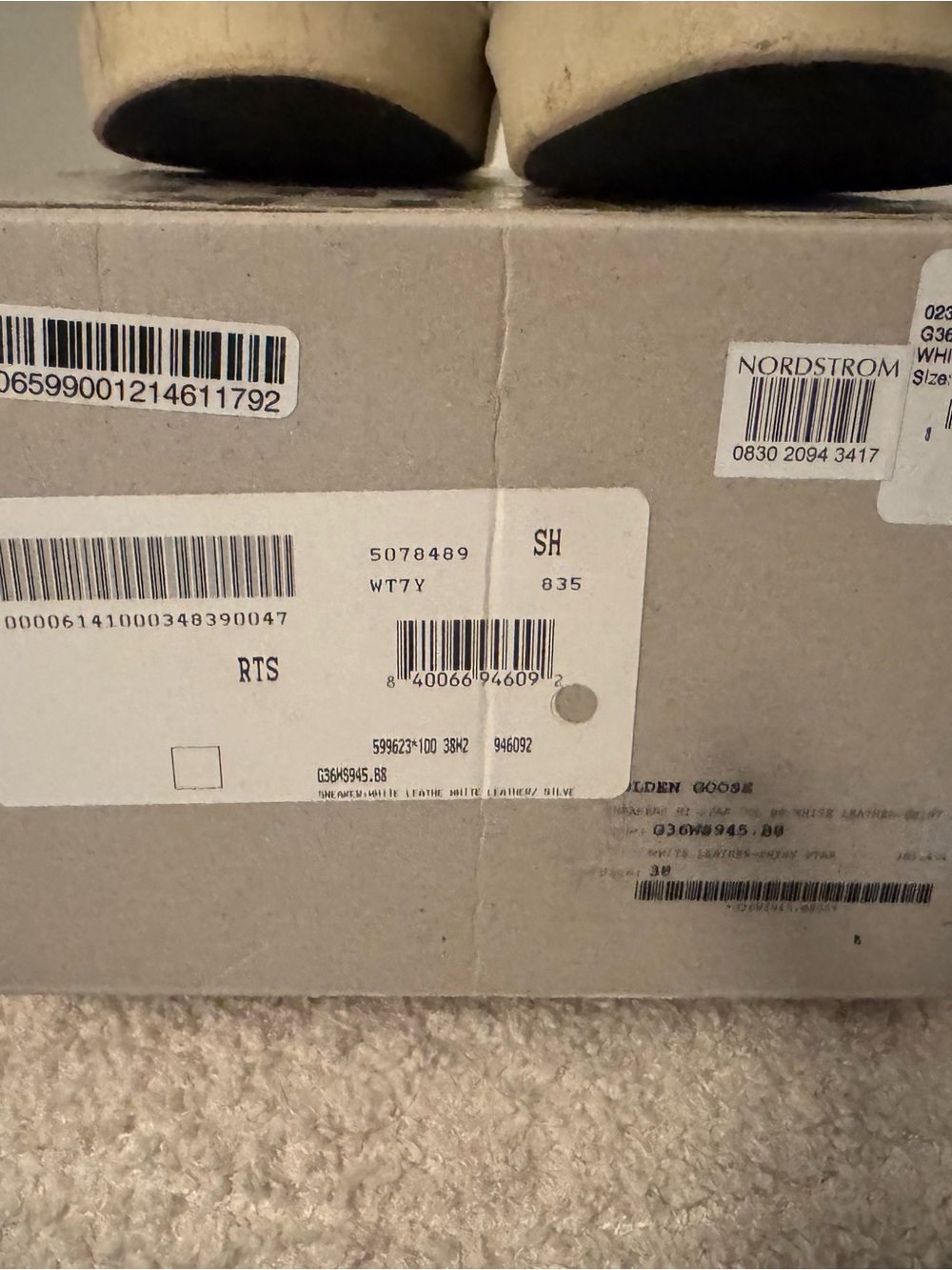 Golden Goose White and Gray Superstar Sneakers - Picture 4 of 5
